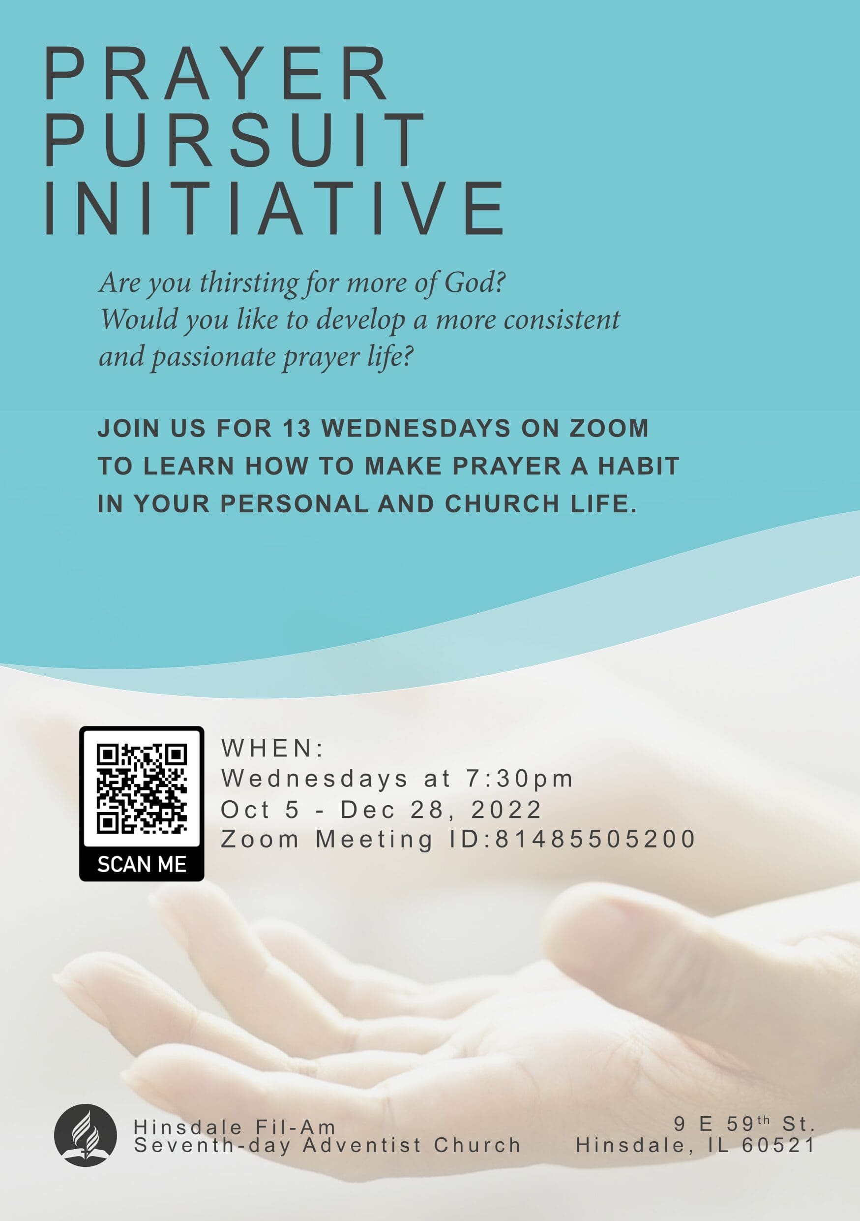 Featured image for “Prayer Pursuit Initiative: Wednesdays at 7:30pm”